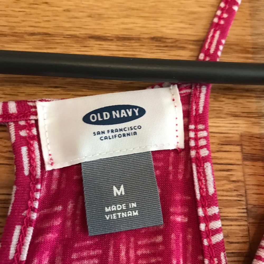 Pink and white tank top